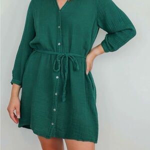 Michael Stars Polly Shirt Dress - Ivy - XS - NWT